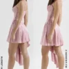 Lola Roze Jacquard Gedrapeerde Mini-jurk
