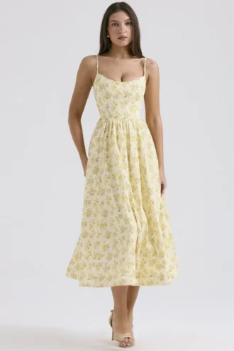 Lolita Buttercup vintage katoenen korsetjurk met bloemenprint voor zomerjurken