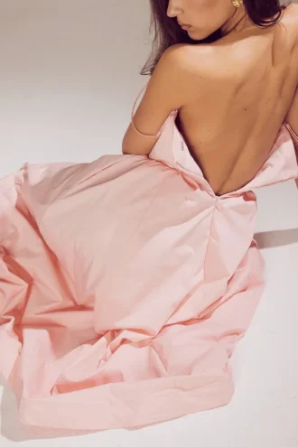 Lolita Rose roze katoenen korsetten-zomerjurk