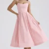 Lolita Rose roze katoenen korsetten-zomerjurk