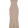 Loren Latte korset maxi-jurk