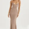 Loren Latte korset maxi-jurk