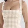 Lottie Gingerbread Gingham Korsett