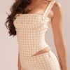 Lottie Gingerbread Gingham Korsett