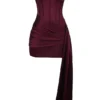 Loubella Mulberry strapless korsetten-jurk