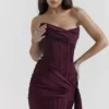 Loubella Mulberry strapless korsetten-jurk