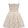 Louisa Vintage crèmekleurige kanten mini-jurk