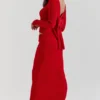 Lourdes Scarlet maxi-rok van kasjmiermix