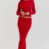 Lourdes Scarlet maxi-rok van kasjmiermix