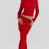 Lourdes Scarlet maxi-rok van kasjmiermix