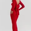 Lourdes Scarlet maxi-rok van kasjmiermix
