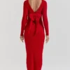 Lourdes Scarlet maxi-rok van kasjmiermix