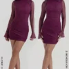 Lucasta Mulberry mini-jurk met plooien