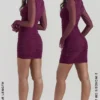 Lucasta Mulberry mini-jurk met plooien