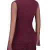 Lucasta Mulberry mini-jurk met plooien