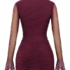 Lucasta Mulberry mini-jurk met plooien