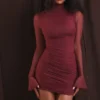 Lucasta Mulberry mini-jurk met plooien