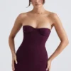 Lucia Grape strapless korset maxi-jurk