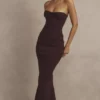 Lucia Grape strapless korset maxi-jurk