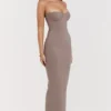 Lucia Taupe strapless korset maxi-jurk