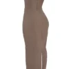 Lucia Taupe strapless korset maxi-jurk