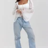 Lucie witte geplooide top