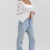 Lucie witte geplooide top