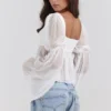 Lucie witte geplooide top