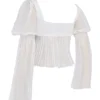 Lucie witte geplooide top