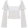 Lucie witte geplooide top