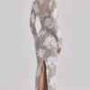 Lucienne ivoorkleurige maxi-jurk met geborduurd kant – Limited Edition