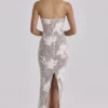 Lucienne ivoorkleurige maxi-jurk met geborduurd kant – Limited Edition