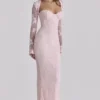 Lucienne roze kanten maxi-jurk