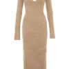 Lucille Camel Fuzzy Maxi-jurk