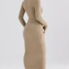 Lucille Camel Fuzzy Maxi-jurk