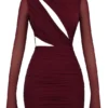 Lucinda Mulberry mini-jurk met uitsnijdingen