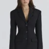 Luella Zwart Crêpe Jassen Blazer