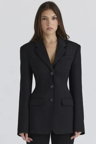 Luella Zwart Crêpe Jassen Blazer