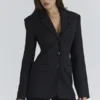 Luella Zwart Crêpe Jassen Blazer