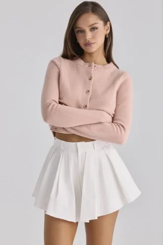 Lumi witte katoenen flared minishort