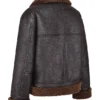 Madden bruin veganistisch shearling pilotenjas