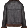 Madden bruin veganistisch shearling pilotenjas