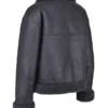 Madden grijs veganistisch shearling pilotenjas