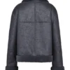 Madden grijs veganistisch shearling pilotenjas