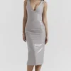 Madeleine Violet Ice vinyl midi-jurk