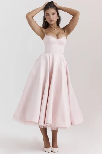 Mademoiselle Ballerina roze midi-jurk