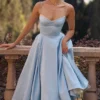 Mademoiselle Cinderella blauwe tule midi-jurk