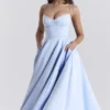 Mademoiselle Cinderella blauwe tule midi-jurk