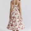 Mademoiselle midi-jurk van tule met Italiaanse rozenprint