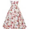 Mademoiselle midi-jurk van tule met Italiaanse rozenprint